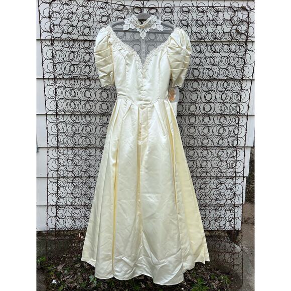 80s Jessica McClintock Wedding Dress Cinderella Cottagecore Victorian Style NWT - Picture 6 of 14